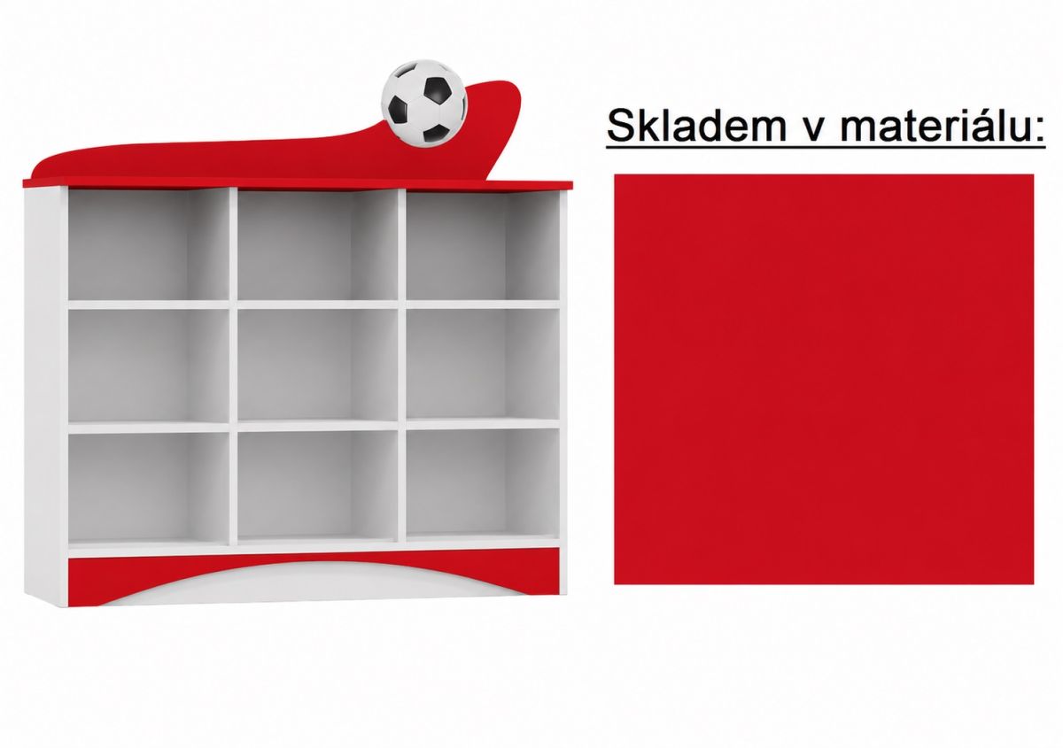Komoda Football - 14 - červená - SKLADEM