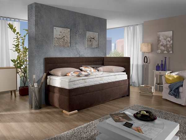 Boxspring Veneto - 100x200 s čely, masivní rošt - PRAVÁ varianta