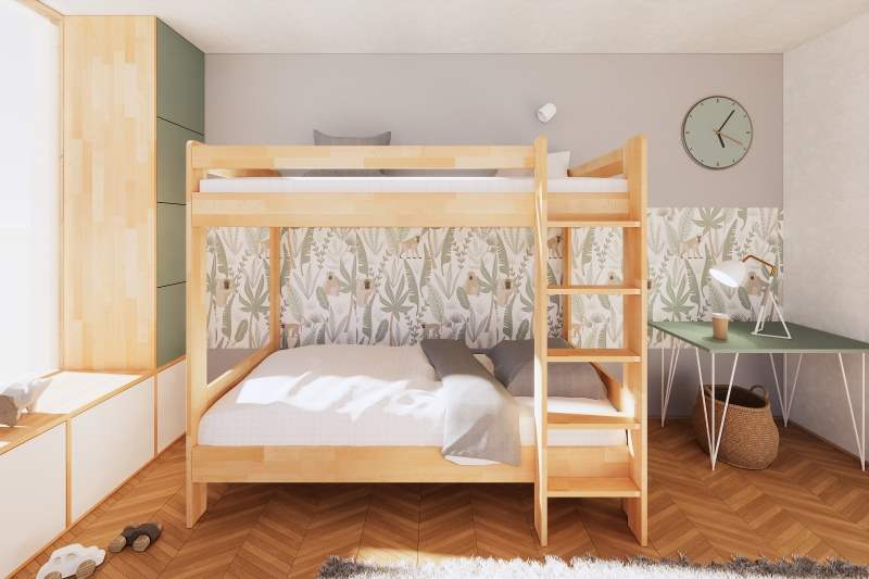 Patrová postel Elin 205 BUK cink