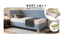 Postel Liva s čely, matrace TASK, rošt LR1 - 80x200 - LEVÁ 