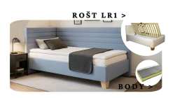 Postel Liva s čely, matrace BODY, rošt LR1 - 80x200 - LEVÁ