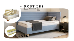 Postel Liva s čely, matrace TASK, rošt LR1 - 80x200 - PRAVÁ