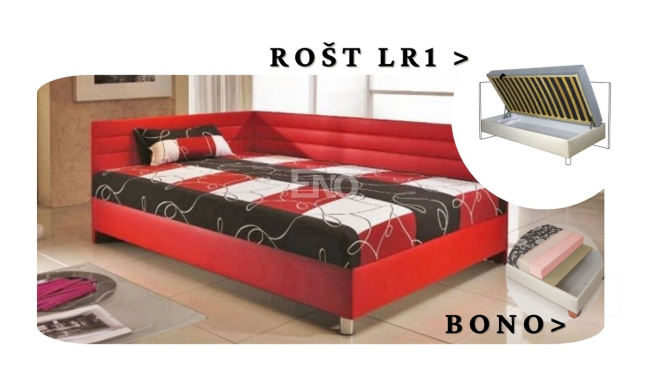 Postel Elite s roštem LR1 a BONO - 110x200 - Levá