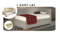 Postel Givi s čely, matrace TASK, rošt LR1 - 80x200 - PRAVÁ