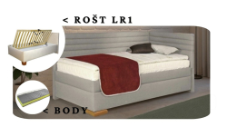 Postel Givi s čely, matrace BODY, rošt LR1 - 80x200 - PRAVÁ