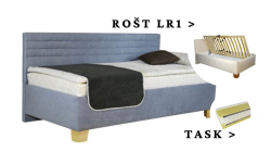 Postel Liva s dlouhým čelem, matrace TASK, rošt LR1 - 90x200