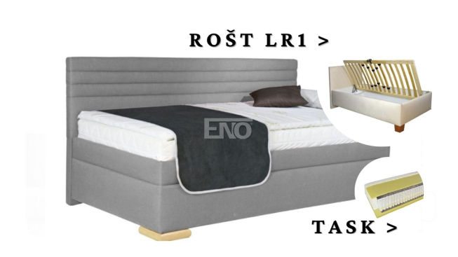 Postel Givi s dlouhým čelem, matrace TASK, rošt LR1 - 100x200