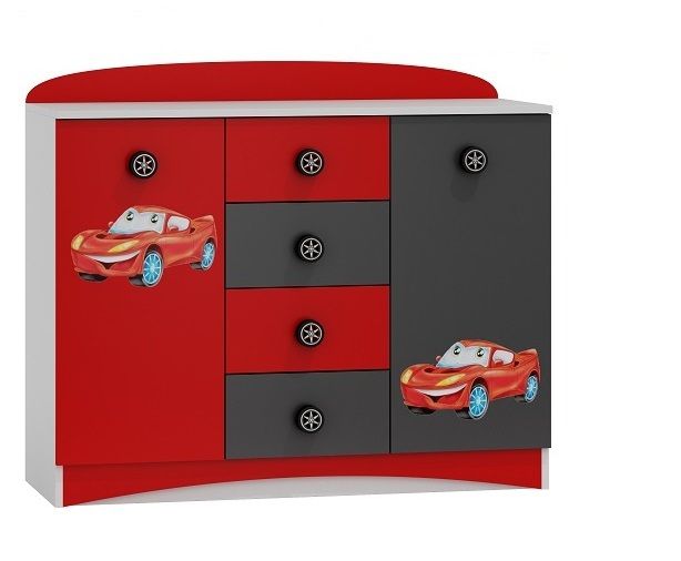 Komoda Super Car - 12 (auto B) - Skladem - červená